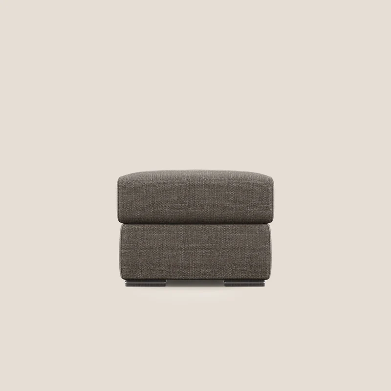 Sun pouf coffre en tissu imperméable doux entrelacé T06 marron