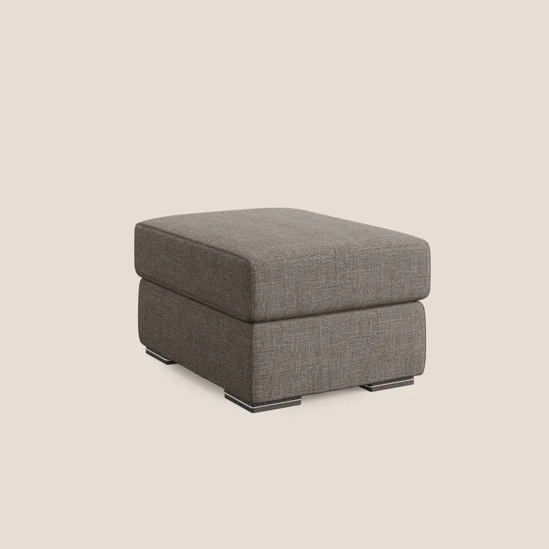 Sun pouf coffre en tissu imperméable doux entrelacé T06 marron