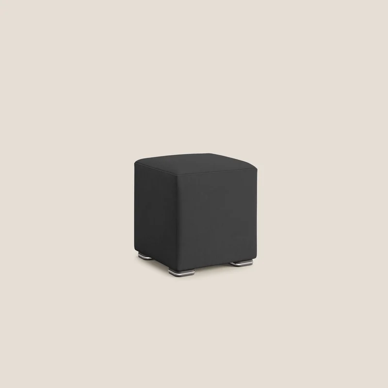 Cube pouf en tissu doux imperméable T02 noir