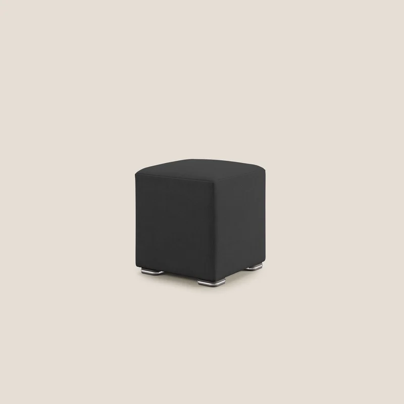 Cube pouf en tissu doux imperméable T02 noir
