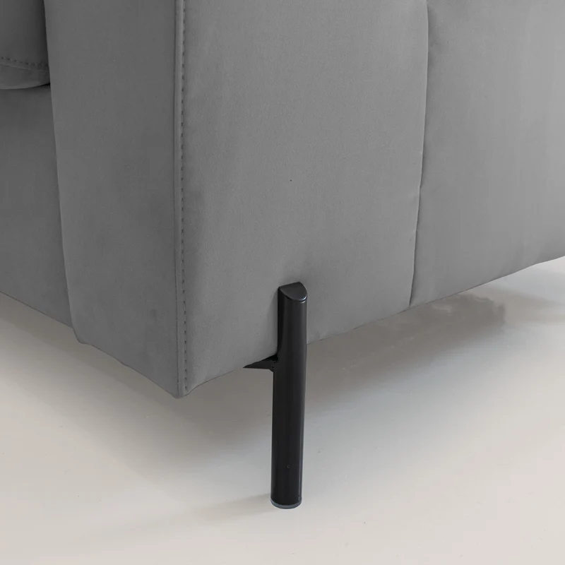 Ortensia canapé convertible matelas H 18cm et pieds hauts en élégante microfibre détachable T11 gris