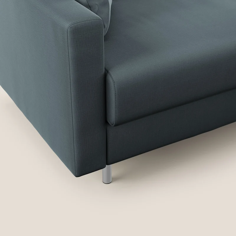 Andromeda canapé-lit d’angle en velours doux imperméable T01 pétrole