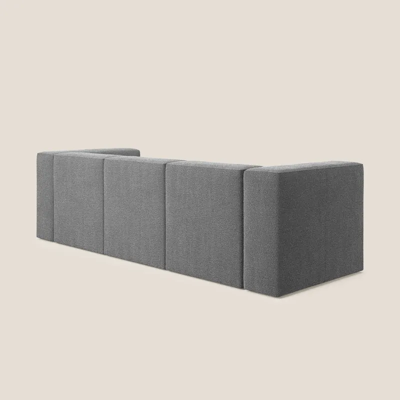 Nettuno canapé moderne modulable 3 assises en bouclette douce T07 anthracite