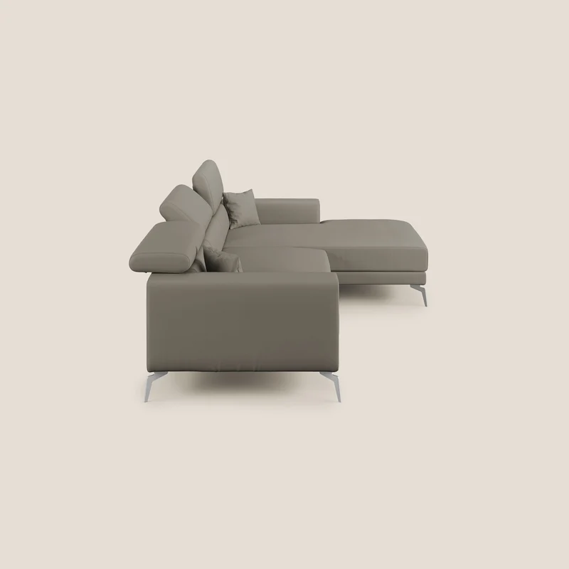 Blade Canapé d'angle moderne avec têtières inclinables en Similicuir T04