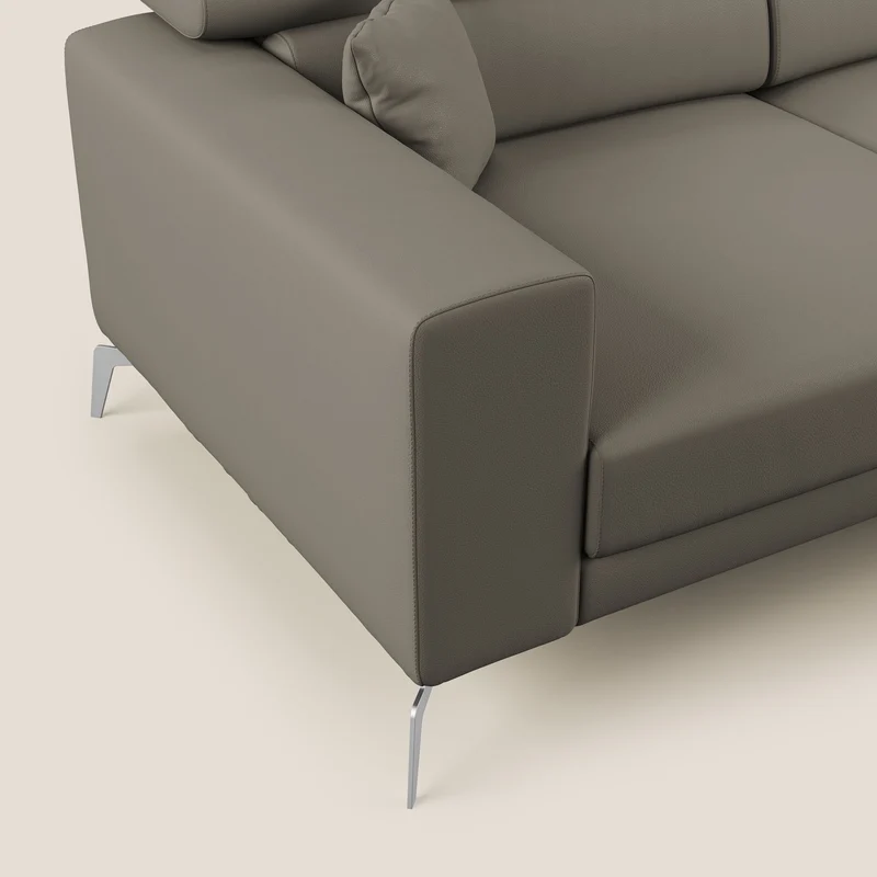 Blade Canapé d'angle moderne avec têtières inclinables en Similicuir T04