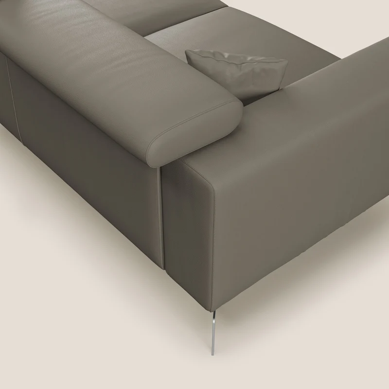 Blade Canapé d'angle moderne avec têtières inclinables en Similicuir T04