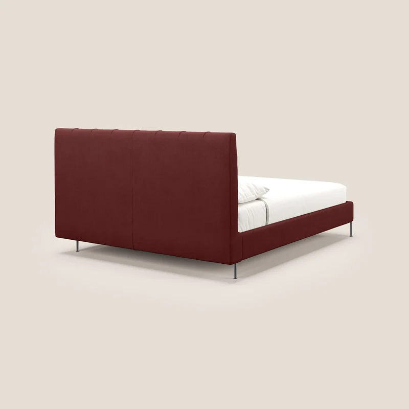 Calliope lit rembourré aux pieds hauts complètement déhoussable en tissu détachable T17 rouge