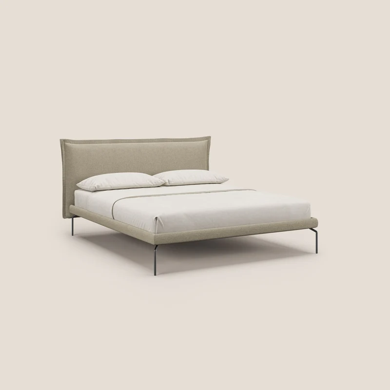 Eric lit rembourré au design minimaliste en tissu imperméable T14 beige