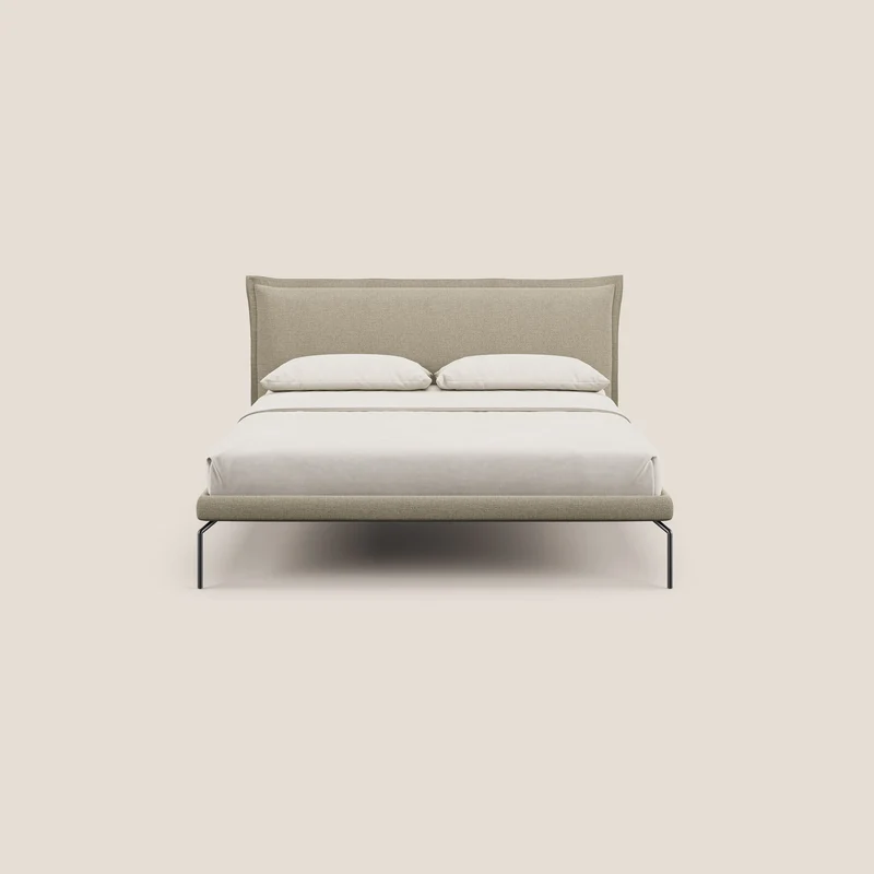 Eric lit rembourré au design minimaliste en tissu imperméable T14 beige