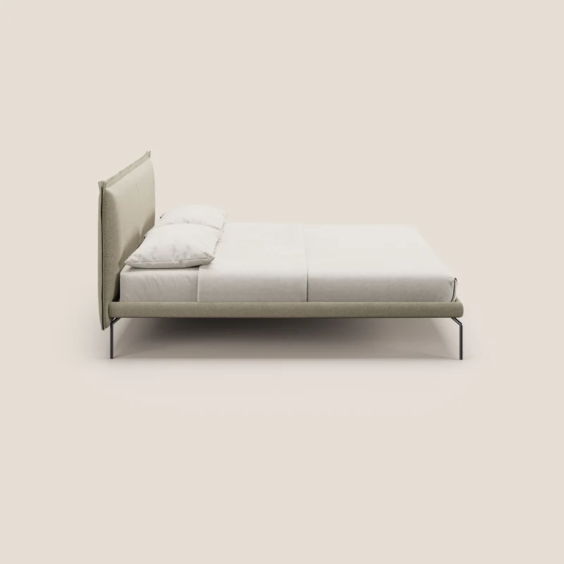 Eric lit rembourré au design minimaliste en tissu imperméable T14 beige