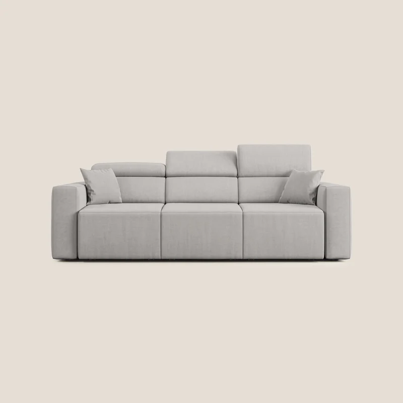 Orwell canapé avec 3 assises extractibles en microfibre détachable T11 gris clair