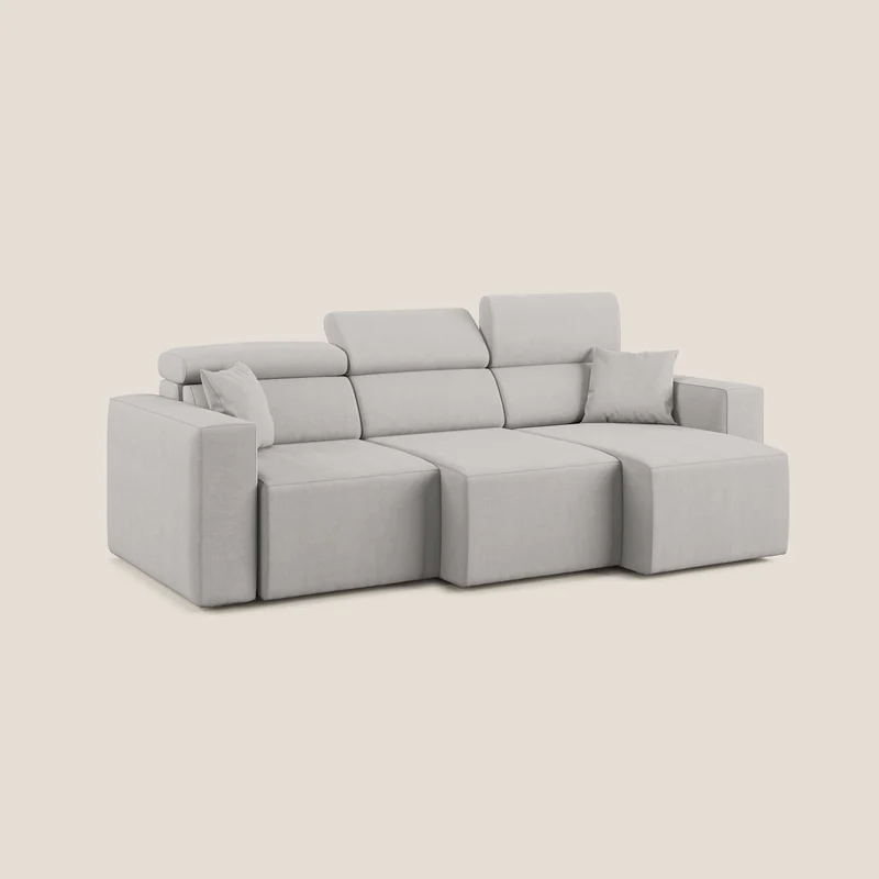 Orwell canapé avec 3 assises extractibles en microfibre détachable T11 gris clair