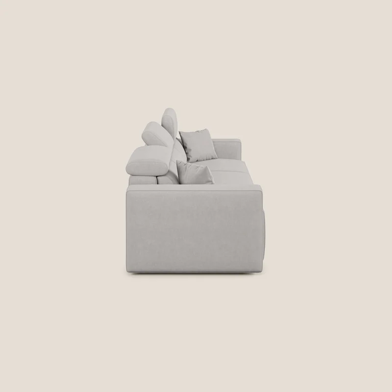 Orwell canapé avec 3 assises extractibles en microfibre détachable T11 gris clair
