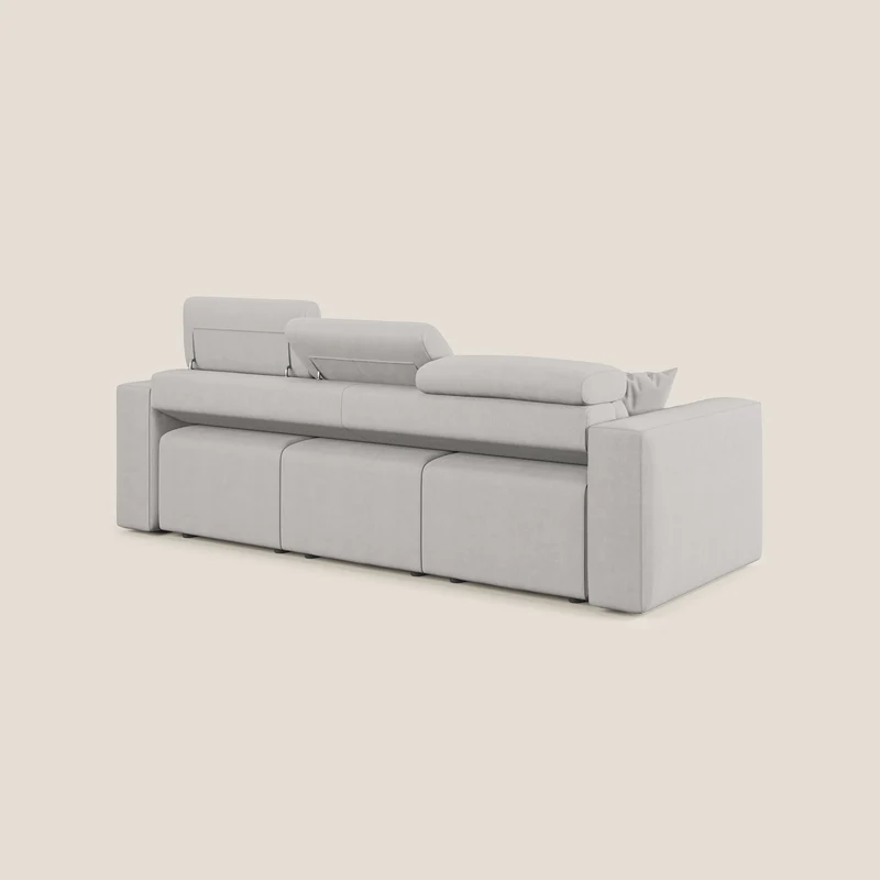 Orwell canapé avec 3 assises extractibles en microfibre détachable T11 gris clair