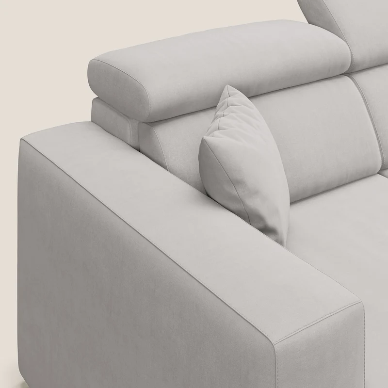 Orwell canapé avec 3 assises extractibles en microfibre détachable T11 gris clair