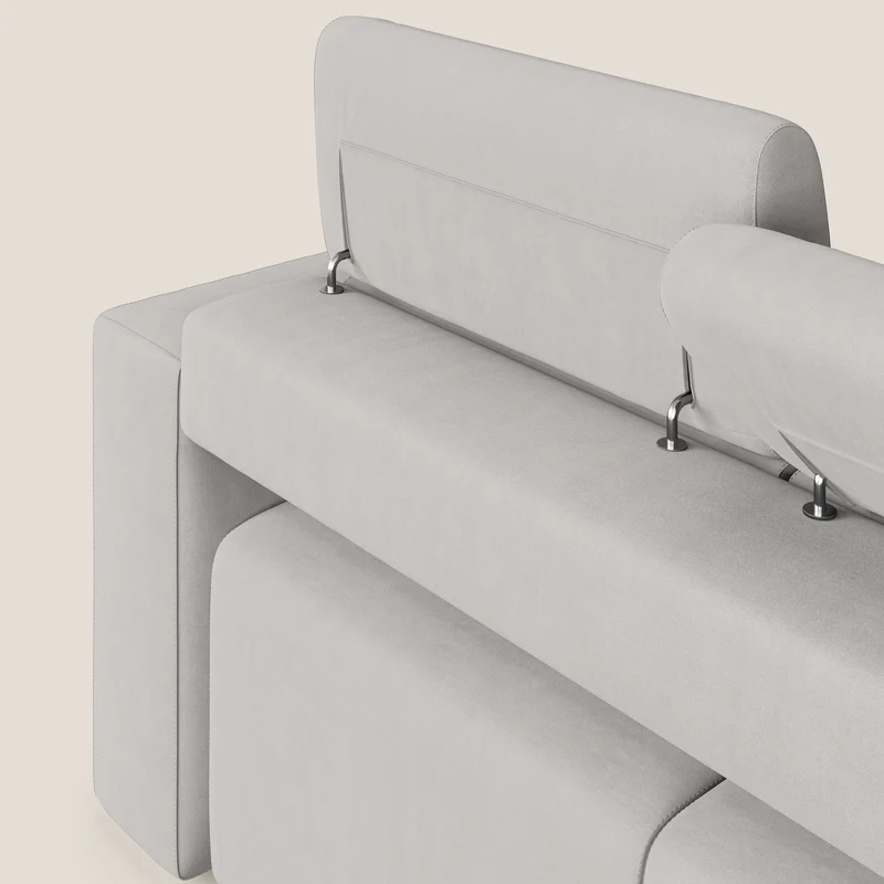 Orwell canapé avec 3 assises extractibles en microfibre détachable T11 gris clair