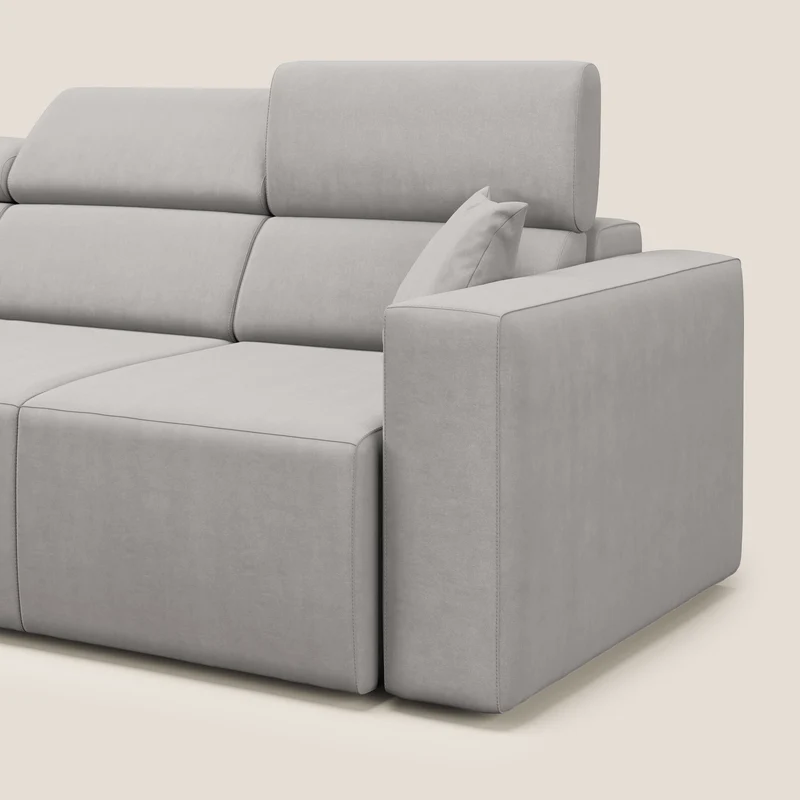 Orwell canapé avec 3 assises extractibles en microfibre détachable T11 gris clair
