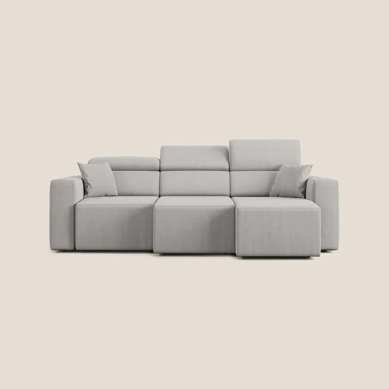 Orwell canapé avec 3 assises extractibles en microfibre détachable T11 gris clair