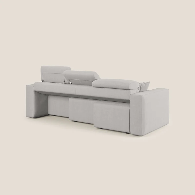 Orwell canapé avec 3 assises extractibles en microfibre détachable T11 gris clair