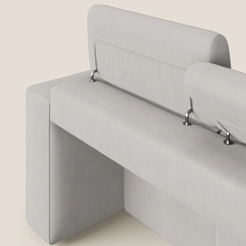 Orwell canapé avec 3 assises extractibles en microfibre détachable T11 gris clair