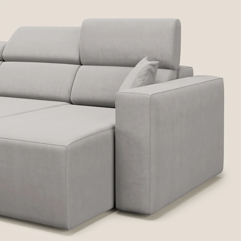 Orwell canapé avec 3 assises extractibles en microfibre détachable T11 gris clair