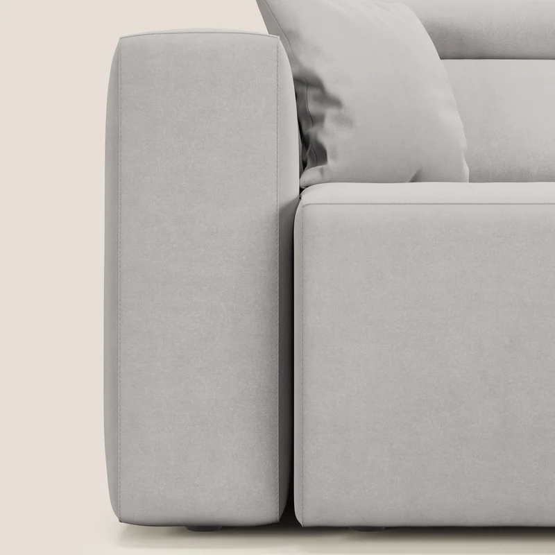 Orwell canapé avec 3 assises extractibles en microfibre détachable T11 gris clair