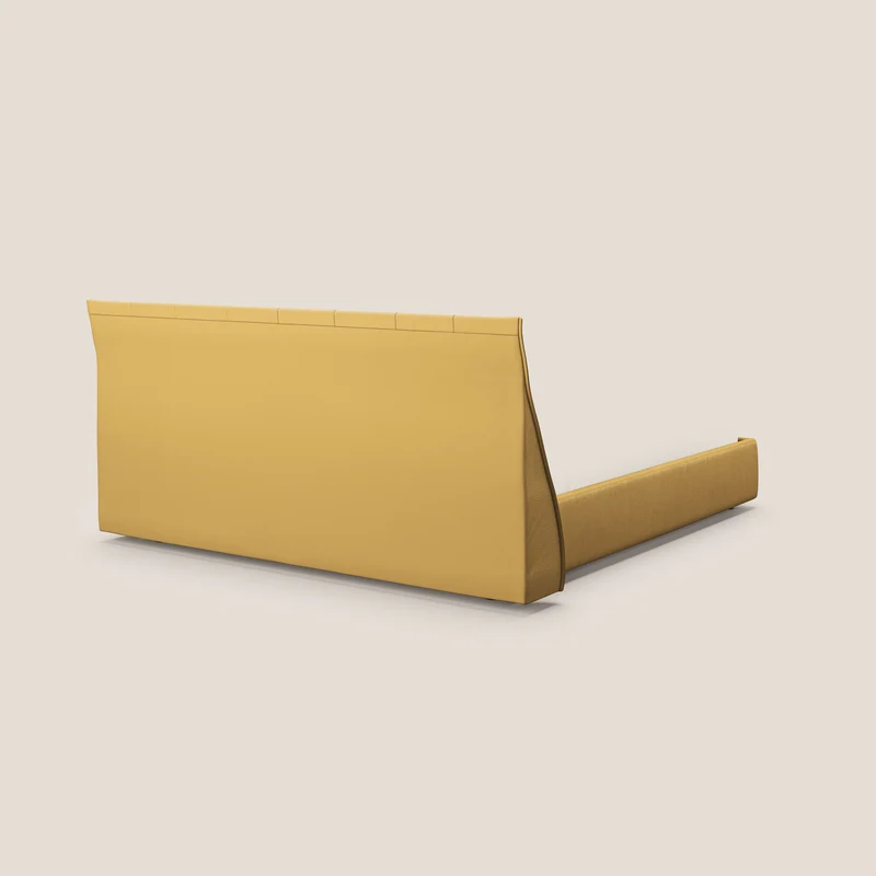 Clizia Lit de design avec coffre de rangement en simili-cuir imperméable T04 jaune