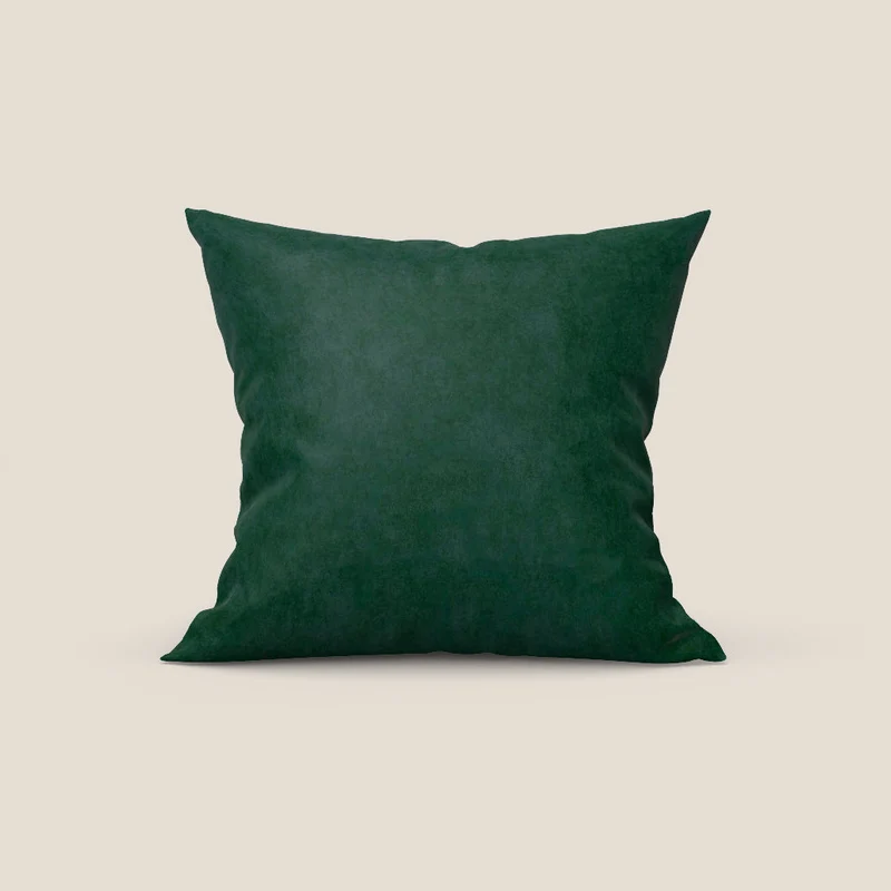 Rotterdam coussin disponible en plusieurs couleurs, en microfibre effet velours satiné imperméable T09 vert