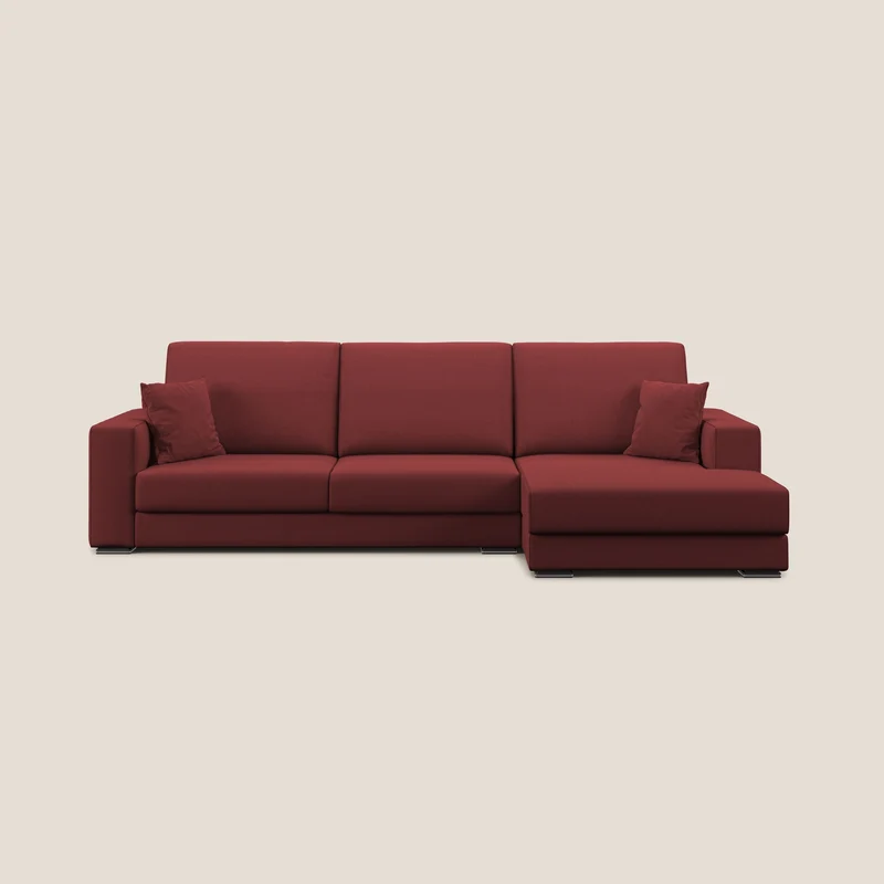 Marte canapé d'angle en tissu détachable et imperméable T08 rouge