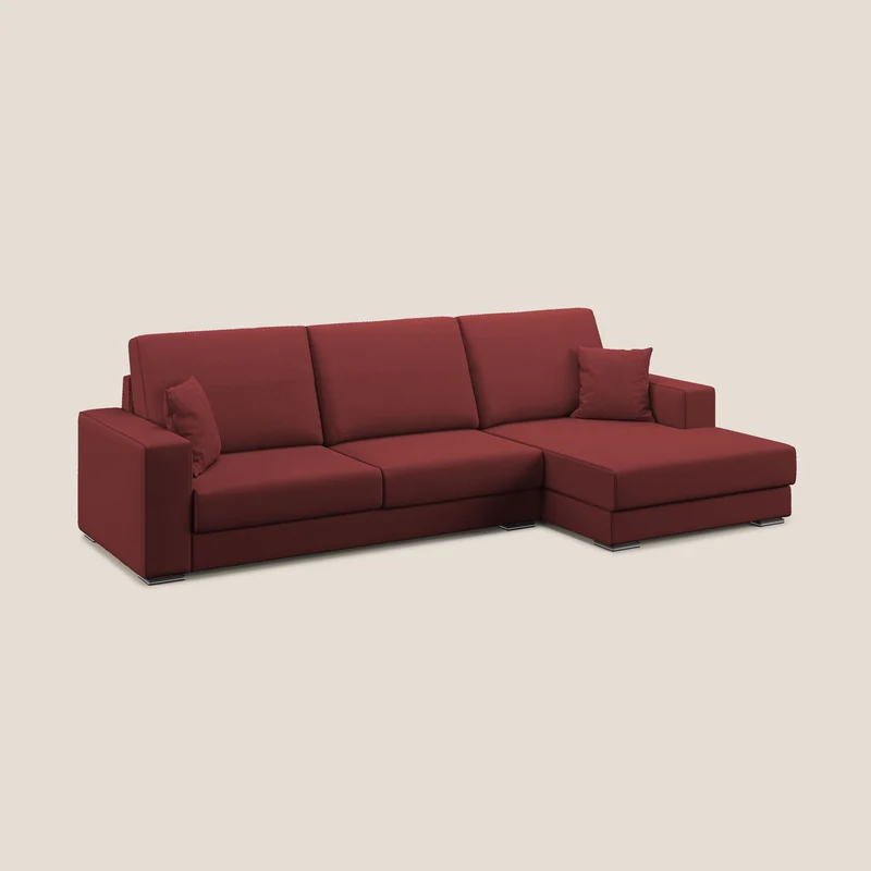 Marte canapé d'angle en tissu détachable et imperméable T08 rouge