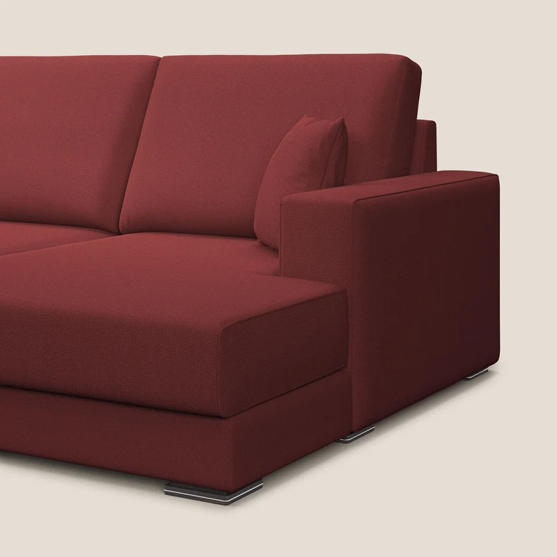 Marte canapé d'angle en tissu détachable et imperméable T08 rouge