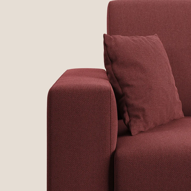 Marte canapé d'angle en tissu détachable et imperméable T08 rouge
