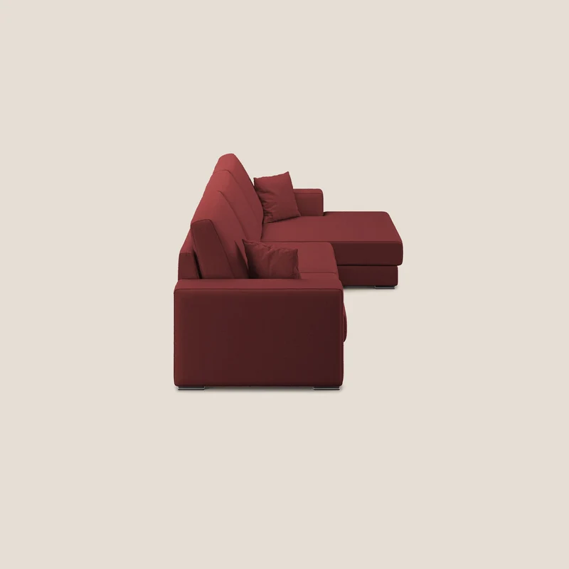Marte canapé d'angle en tissu détachable et imperméable T08 rouge
