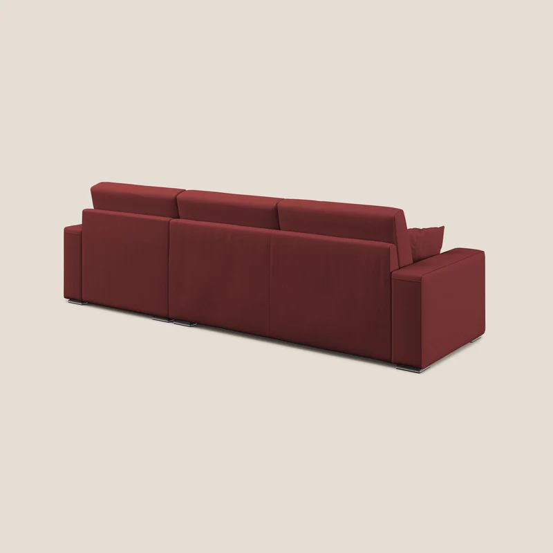 Marte canapé d'angle en tissu détachable et imperméable T08 rouge