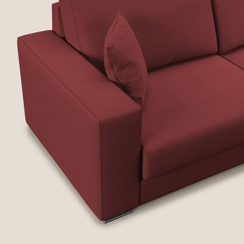 Marte canapé d'angle en tissu détachable et imperméable T08 rouge