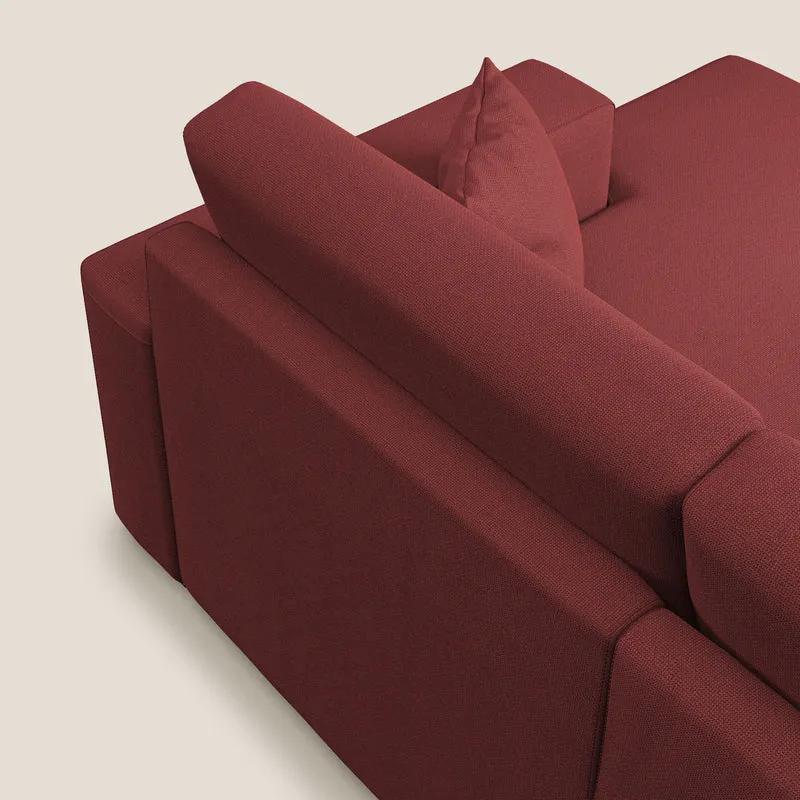 Marte canapé d'angle en tissu détachable et imperméable T08 rouge