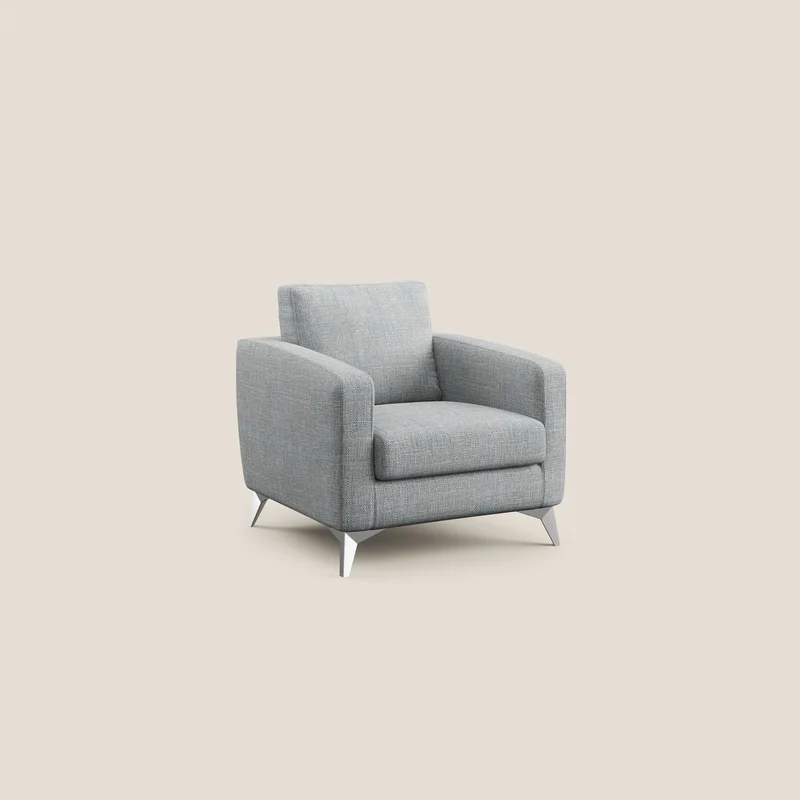 Orione fauteuil en tissu doux imperméable entrelacé T06 gris