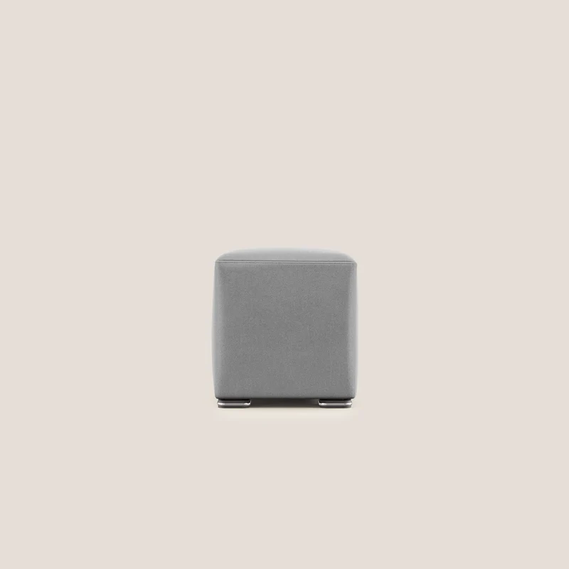 Cube pouf en microfibre détachable T11 gris