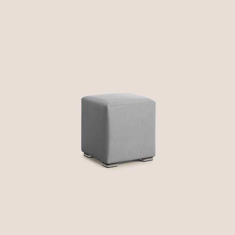 Cube pouf en microfibre détachable T11 gris