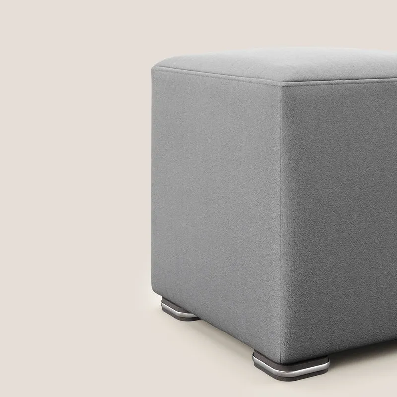 Cube pouf en microfibre détachable T11 gris