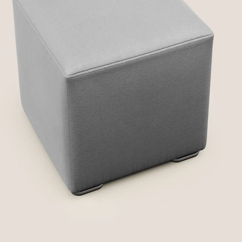 Cube pouf en microfibre détachable T11 gris