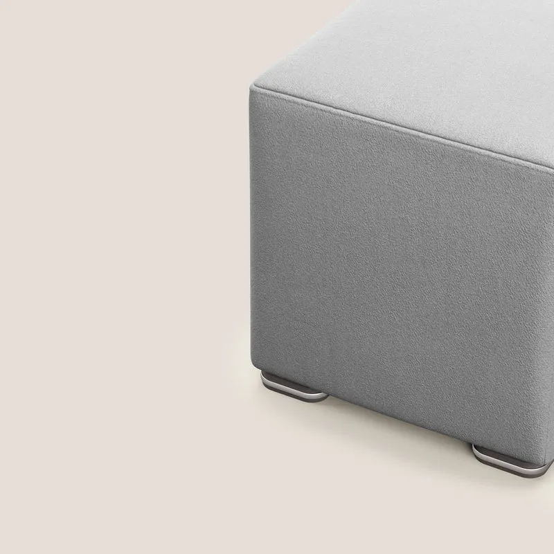 Cube pouf en microfibre détachable T11 gris