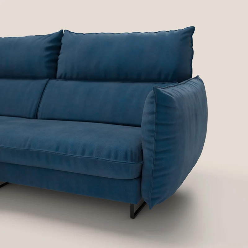 Monamour canapé d'angle au design moderne avec option relax électrique en microfibre détachable imperméable T11 bleu