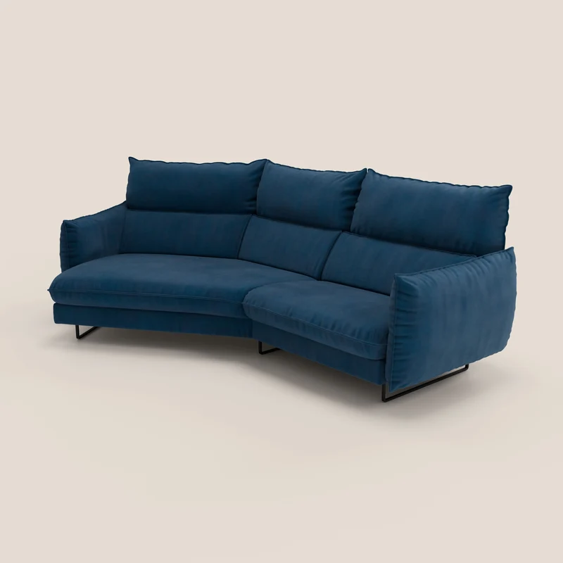 Monamour canapé d'angle au design moderne avec option relax électrique en microfibre détachable imperméable T11 bleu
