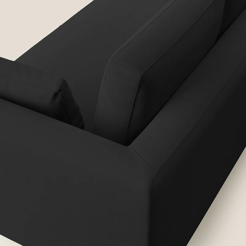 Plano canapé moderne en microfibre technique détachable T11 noir