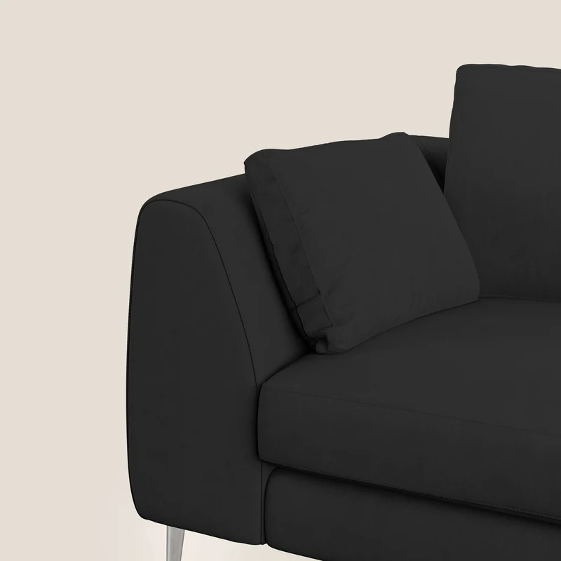 Plano canapé moderne en microfibre technique détachable T11 noir