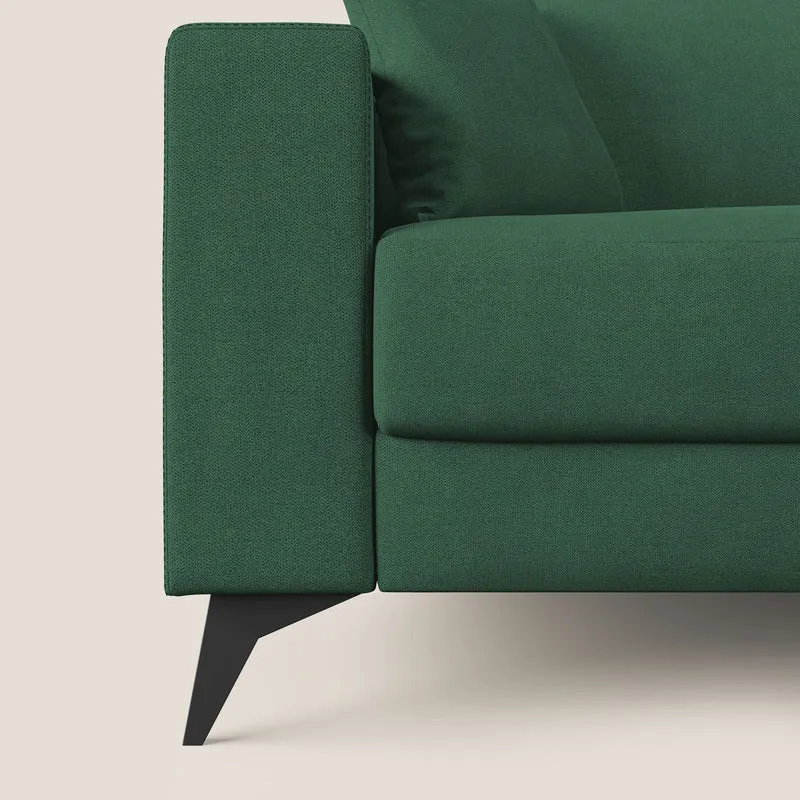Pegaso canapé convertible d'angle avec têtières inclinables en tissu doux imperméable T02 vert