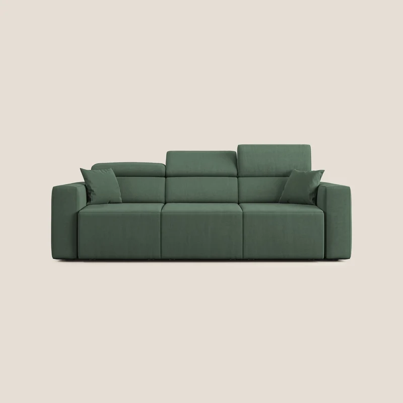 Orwell canapé avec 3 assises extractibles en microfibre détachable T11 vert