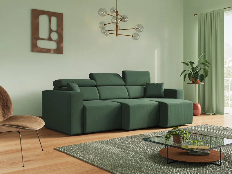 Orwell canapé avec 3 assises extractibles en microfibre détachable T11 vert
