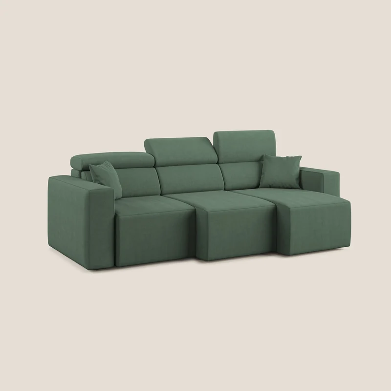 Orwell canapé avec 3 assises extractibles en microfibre détachable T11 vert